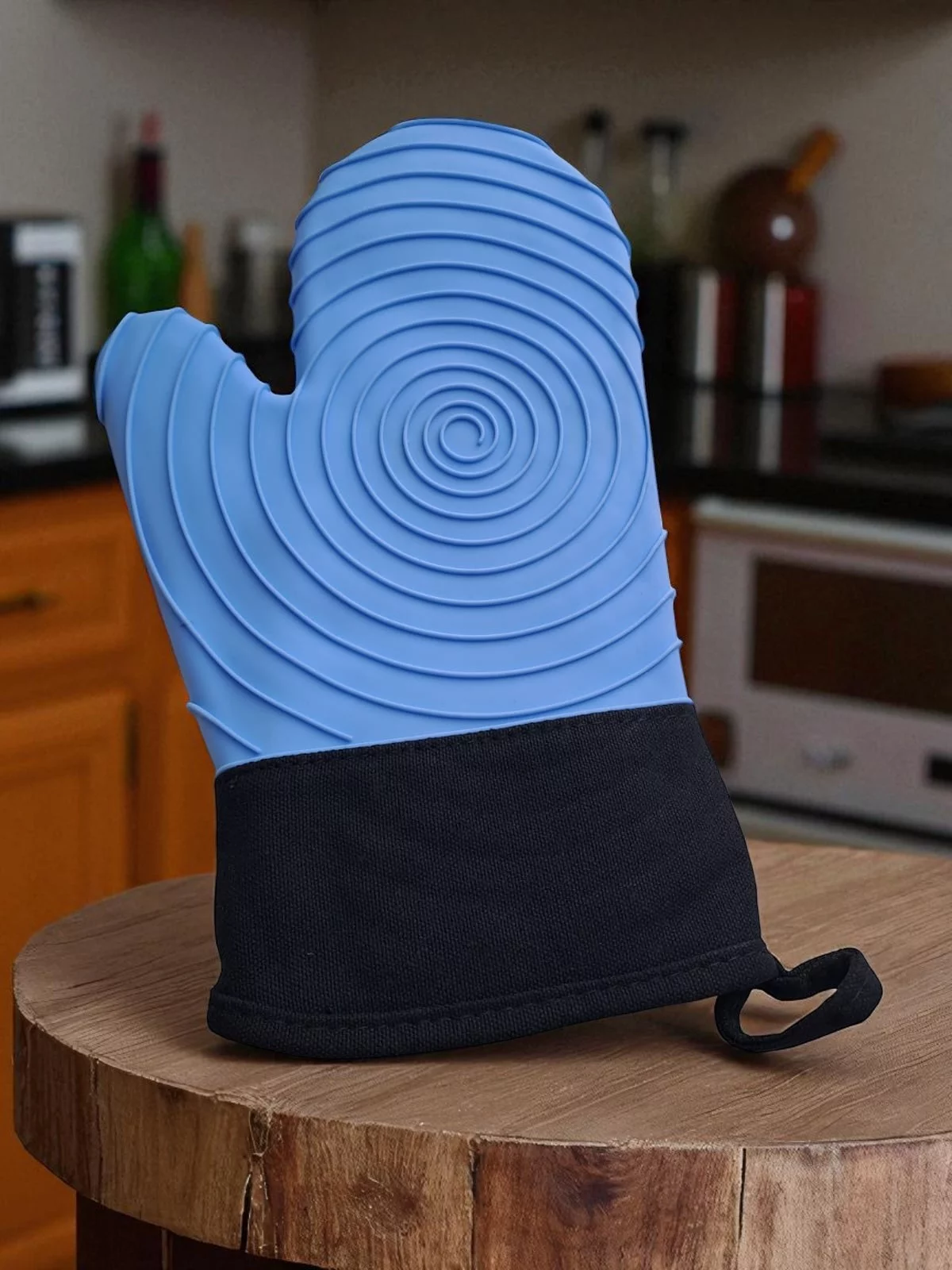 Рукавица прихватка силиконовая, синяя